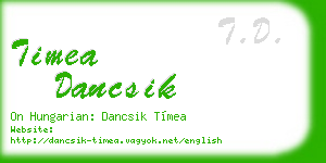 timea dancsik business card