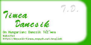 timea dancsik business card